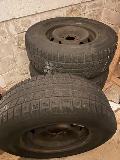 Used for 3 seasons. Still has lots of deep tread. Rims and tires. All 4 in good condition.