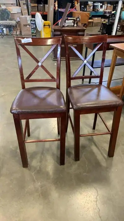 PAIR OF BAR HEIGHT CHAIRS, View more