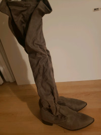 Suede thigh high boots 