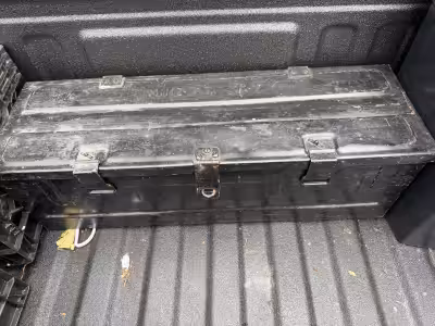 Neat old ww2 ammo box. It is stamped MINE A.T. Mk-V and 1943. . It measures approx. 28 x 9 x 9 and i...