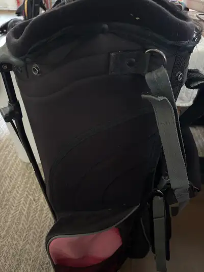 Used. Red Hippo golf bag, bookbag style Wear present Handles, zippers and leg stands all work Reason...
