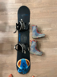 snow board and boots,