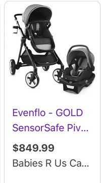 Evenflo GOLD SensorSafe Pivot Xpand(Stroller, Car seat, 2ndSeat