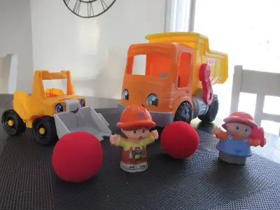 Fisher-Price Bulldozer, Dump Truck with Sounds, 2 Workers, View more
