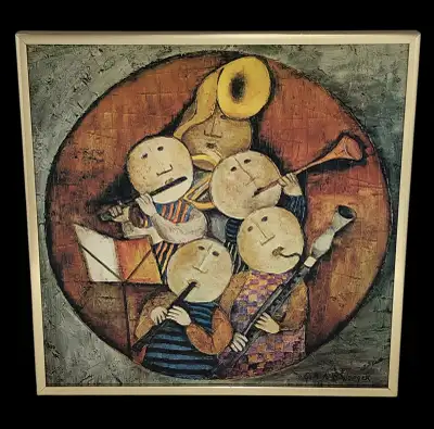 Vintage MCM GR Boulanger Little Musicians Athena Print 1970s Ex, View more