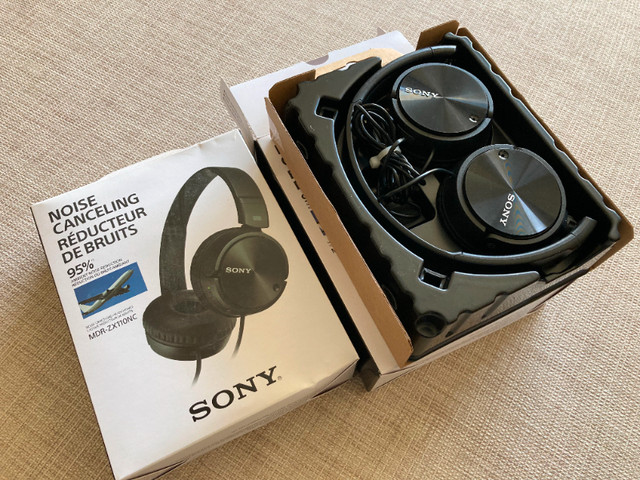 Sony MDRZX110NC Over-Ear Noise Cancelling Headphones in Speakers, Headsets & Mics in Winnipeg - Image 2
