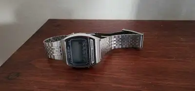 Check out this vintage Casio digital watch, a real blast from the past! This timepiece tells more th...