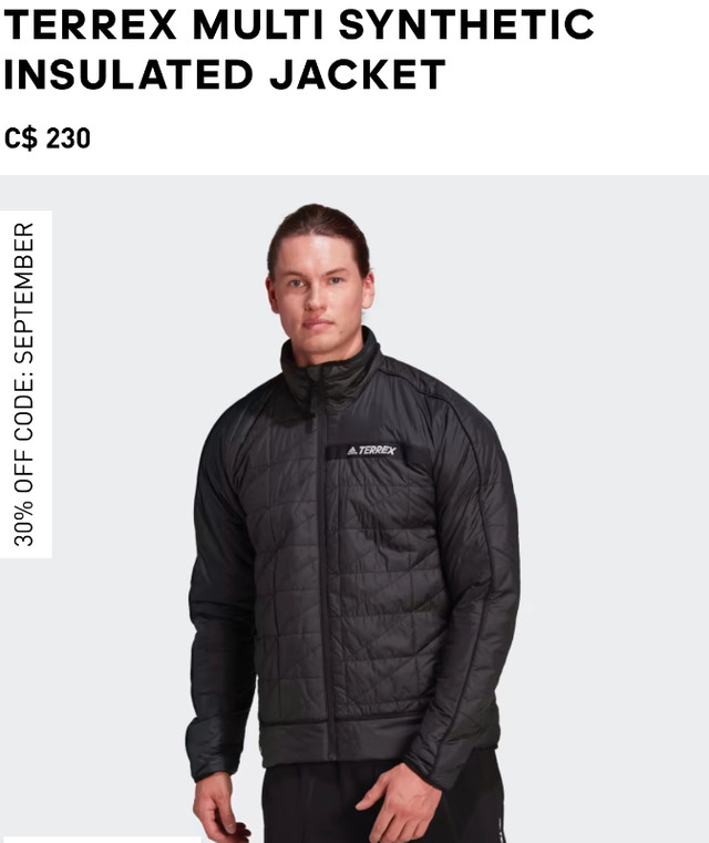 BRAND NEW ADIDAS TERREX MULTI SYNTHETIC INSULATED JACKET ; Small in Men's in Mississauga / Peel Region - Image 2