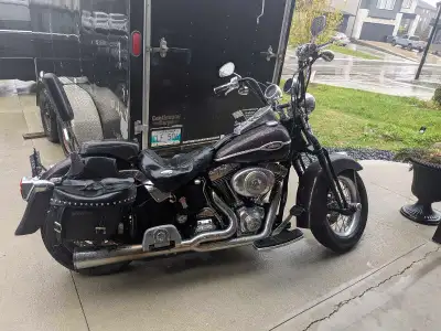 05 Springer softail led lights all around aftermarket apes with grips after market exhaust has a 600...