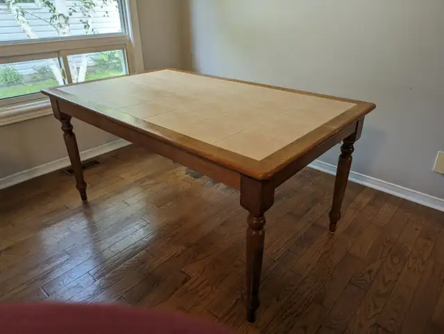 Solid Wood Traditional Dining Table – Ceramic Tile Top in Dining Tables & Sets in Mississauga / Peel Region - Image 3