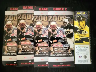 5 vintage ticket stubs/passes from a big weekend in September 2009. Included in this lot: 4x New Eng...