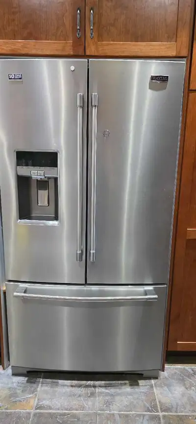 Maytag Stainless Steel French Door Fridge - Needs Repair , View more