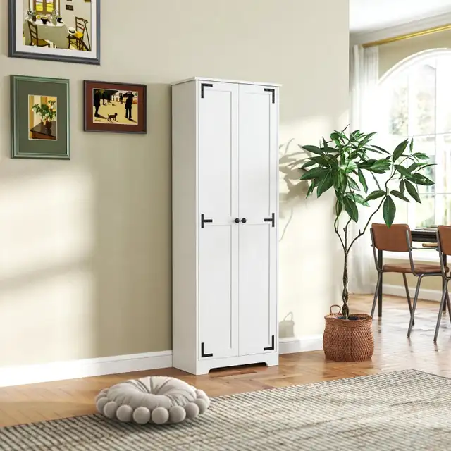 Tall 67" Farmhouse Pantry Cabinet with 2 Doors in Bookcases & Shelving Units in Markham / York Region - Image 2