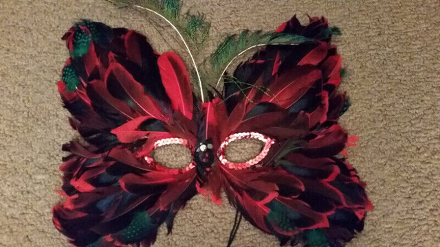 Venetian Style Masquerade Feather Mask, Adult Men Women in Hobbies & Crafts in Moncton