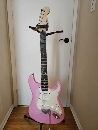 Squier Bullet Strat Electric Guitar - Pink, View more