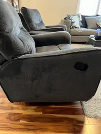 Grey Rocker Recliners (2 available)