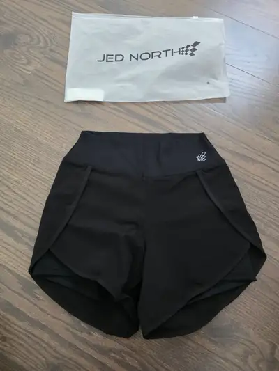 Black workout shorts 2 in 1, View more