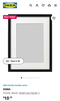 KNOPPÄNG frame, black, 31x41 cm (12x16) - IKEA CA