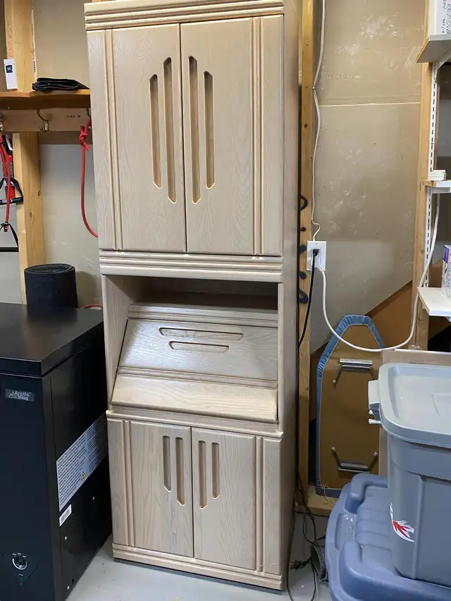 Wooden cupboard with fold-out desk in Desks in Ottawa - Image 2