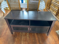 Dark Wood TV Stand with Cabinets