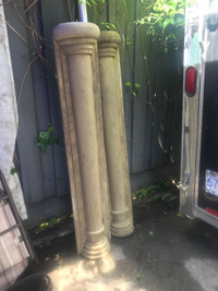 2 Large Concrete Pillars - Mantel Accents etc