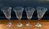 J.W. Hughes Cornflower crystal liqueur 3oz glasses  