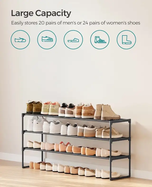 SONGMICS 3-Tier Metal Shoe Rack in Storage & Organization in Oshawa / Durham Region - Image 7
