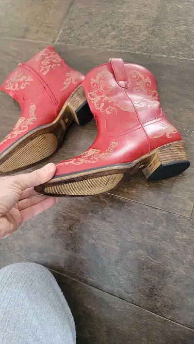 Women's (red ) Cowboy Cowgirl Western Ankle Boots Low Chunky ..., View more