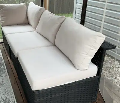 Holliston 3-Piece Rattan SectionalSeating Group with Cushions, View more