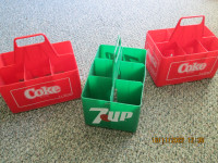 vintage coke,seven up bottle carriers