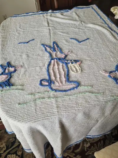 Vintage Chenille Crib Cover, View more