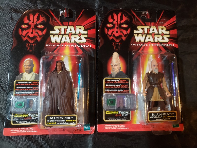 Star Wars Ep 1 Commtech figures, Mace Windu & KiAdi Mundi Arts