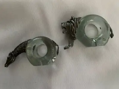 Ngwenya Glass Napkin Holders : UNIQUE set : Giraffe, Lion, View more