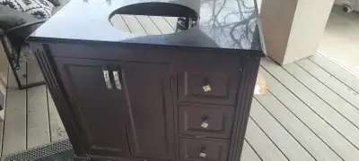 free vanity and marble countertop, View more