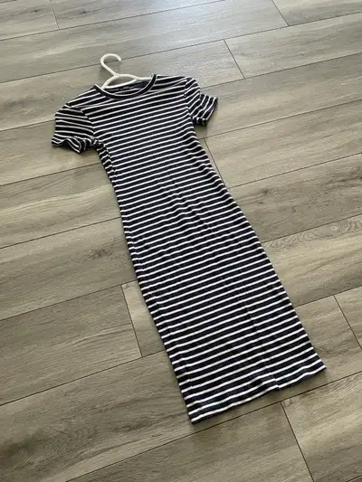 Striped Ribbed Dress, View more