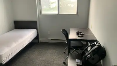 I am offering a room in a shared apartment. The room is furnished with a bed, desk, and chair, provi...