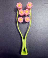NEW - Pink Green Flower Lymphatic Drainage Face Roller Massager
