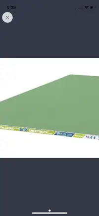 2 sheets of Mold resistant drywall ( green board) 1/2 “ 4x8