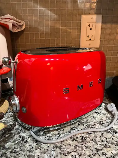 Smeg 50's Retro Style 2-Slice Toaster, 6 Browning Levels, Red, View more