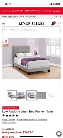 bed frame and mattresss, View more