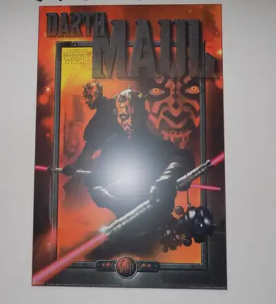 34 X 23 STAR WARS, DARTH MAUL POSTER MOUNTED ON BOARD, View more
