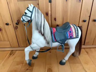 Our Generation Fjord Norwegian Play Horse designed for 18-inch dolls, featuring a signature two-tone...