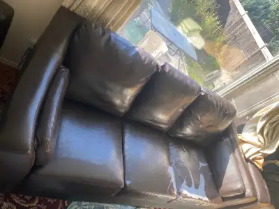 Dark Brown Couch 2 piece Wish to give away First come first serve