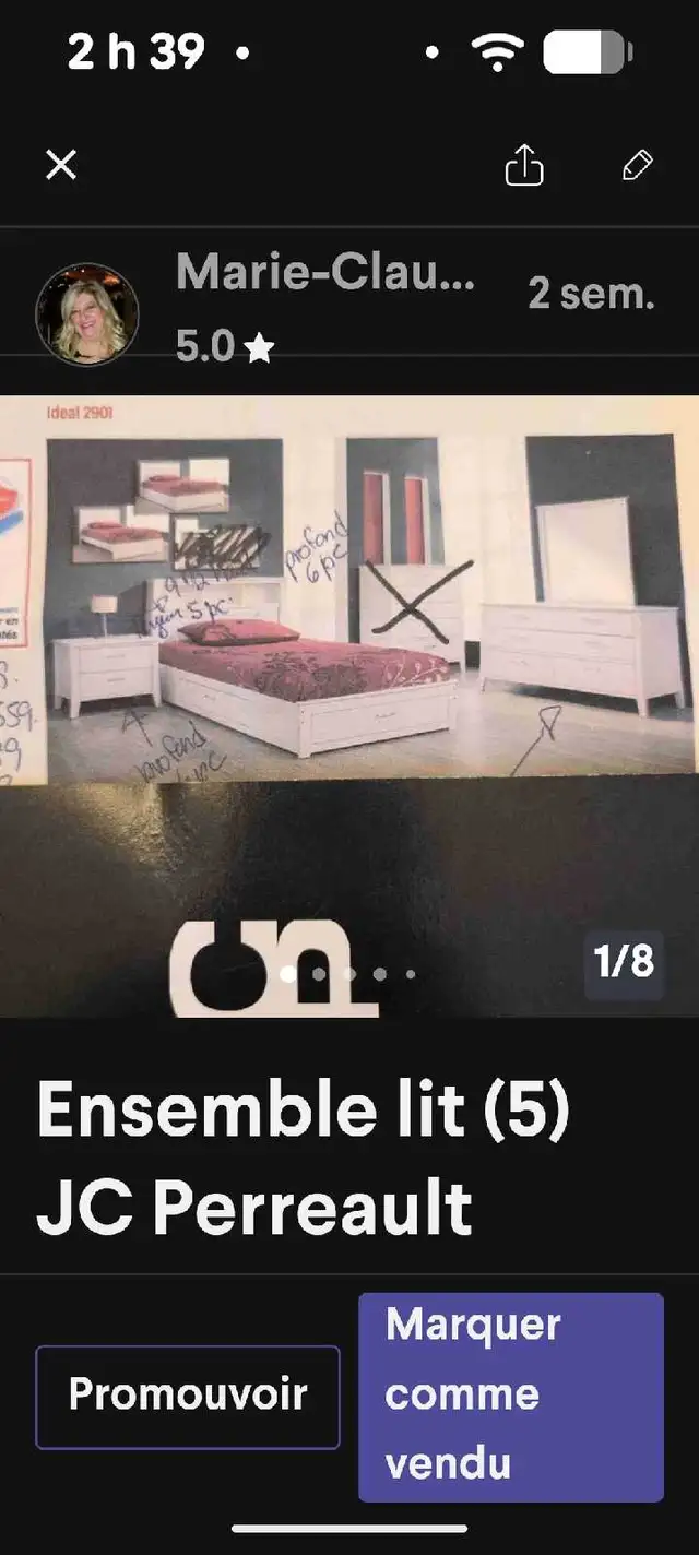 Ens lit simple blanc 5 mcx de JC Perreault in Beds & Mattresses in Laval / North Shore - Image 4