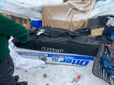 Pop up ice fishing hut, View more