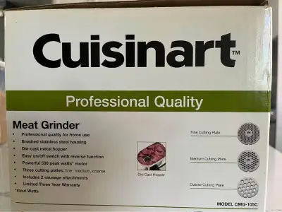 Cuisinart Electric Meat Grinder with Sausage Attachment Stainles, View more