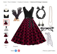 1950s Style dress & accessories