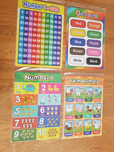 cartons neufs apprentissage -enfants ( nombre, couleurs,animaux, View more