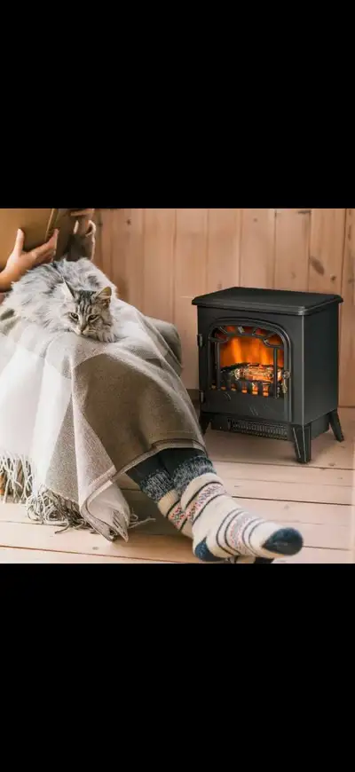 Freestanding Electric Fireplace Stove Heater with Realistic, View more