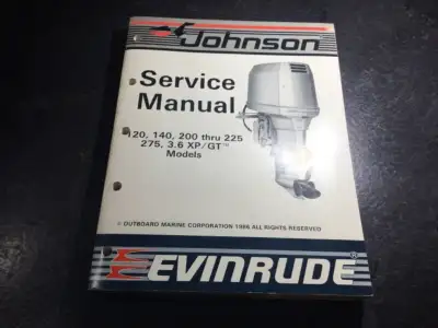 1987 Johnson Evinrude 120-300 HP Outboards Shop Manual V4 V6 V8, View more
